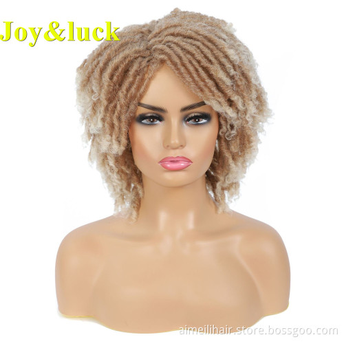 Wholesale Price Ladies Dreadlocks Wigs Soft Black Short Dread lock Braided Wigs For African Women Braiding Synthetic Hair Wigs